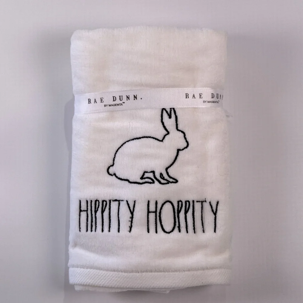 Rae Dunn Easter Hand Towels Hippity Hoppity Set of Two
